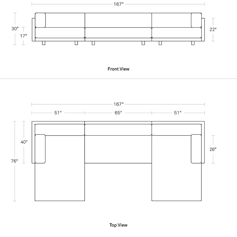 Blu Dot Sunday UShaped Sectional Sofa Wayfair
